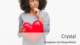  Presentation with loving hearts love heart candy - Slides enhanced with american woman holding red heart background and a  colored foreground