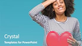  Presentation with native american dream cather - Slide deck with american woman holding red heart background and a  colored foreground