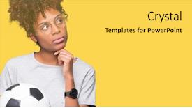  Presentation with knitting african american - Amazing theme having american woman holding soccer football backdrop and a  colored foreground