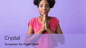 Presentation with african violet - Amazing slides having american woman keeping palms together backdrop and a  colored foreground
