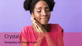  Presentation with african violet - Theme consisting of american woman keeping palms together background and a  colored foreground