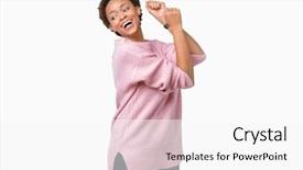  Presentation with african music - PPT layouts consisting of american woman over isolated background background and a white colored foreground