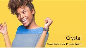  Presentation with music african american jazz musician - Amazing slide set having american woman over isolated background backdrop and a yellow colored foreground