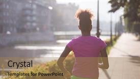  Presentation with african american and baby - Cool new theme with american woman running at early backdrop and a coral colored foreground