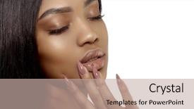  Presentation with african beauty - Slide set with american woman with a perfect background and a mint green colored foreground