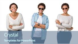  Presentation with african american families - Colorful slide set enhanced with american woman with afro hair backdrop and a  colored foreground