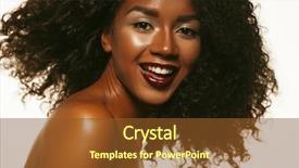 Presentation with african beauty - Audience pleasing slide deck consisting of american woman with big afro backdrop and a tawny brown colored foreground