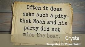  Presentation with quote - Audience pleasing slide deck consisting of american writer mark twain 1835 backdrop and a coral colored foreground