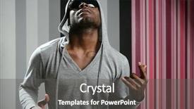  Presentation with american music - Beautiful presentation theme featuring american young black man rap backdrop and a dark gray colored foreground