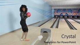  Presentation with african american mothers - Amazing theme having american young woman at bowling backdrop and a  colored foreground