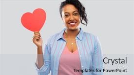  Presentation with african charity - Audience pleasing slide deck consisting of american young woman with red backdrop and a  colored foreground