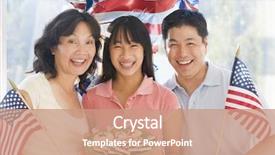  Presentation with americana - Presentation having americana balloons - family outdoors on fourth background and a coral colored foreground