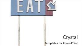  Presentation with tall - Beautiful slides featuring americana fade - tall retro eat highway sign backdrop and a white colored foreground