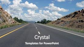  Presentation with law blue sky scales - Presentation with americana mountains - highway with blue sky background and a dark gray colored foreground