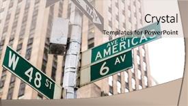  Presentation with new york - Audience pleasing PPT layouts consisting of americas avenue signs w 48 backdrop and a lemonade colored foreground