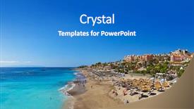  Presentation with island - Presentation theme consisting of antivirus - fun frog - 3d illustration background and a light gray colored foreground