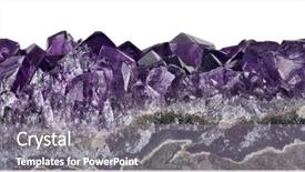  Presentation with photo - Colorful theme enhanced with amethyst druse isolated on white backdrop and a gray colored foreground