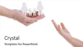  Presentation with life insurance concept white - Cool new PPT theme with amiability - concept of united family isolated backdrop and a  colored foreground