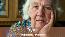  Presentation with russia - Slide deck having amiability - elderly gray woman face russia background and a coral colored foreground