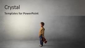  Presentation with alone - Theme enhanced with amiability - little waggish kid staying alone background and a  colored foreground