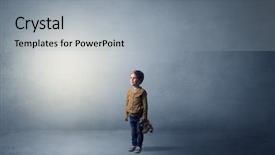  Presentation with alone - Colorful presentation theme enhanced with amiability - little waggish kid staying alone backdrop and a  colored foreground