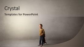  Presentation with kid police - Presentation design with amiability - little waggish kid staying alone background and a  colored foreground