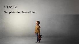  Presentation with alone - Presentation theme featuring amiability - little waggish kid staying alone background and a  colored foreground