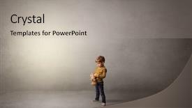  Presentation with alone - Presentation design with amiability - little waggish kid staying alone background and a  colored foreground