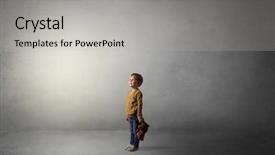  Presentation with kid prison - Slide set consisting of amiability - little waggish kid staying alone background and a  colored foreground