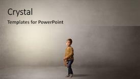  Presentation with alone - Presentation enhanced with amiability - little waggish kid staying alone background and a  colored foreground