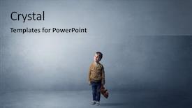  Presentation with alone - Amazing presentation design having amiability - little waggish kid staying alone backdrop and a light blue colored foreground