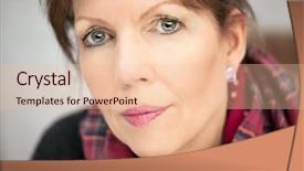  Presentation with security camera access 360 - Presentation design with amiability - mature lady looking seriously background and a lemonade colored foreground