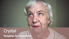  Presentation with elderly - Audience pleasing slide deck consisting of amiability - portrait of a gray-haired elderly backdrop and a  colored foreground