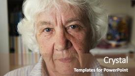  Presentation with elderly - Slides consisting of amiability - portrait of a gray-haired elderly background and a tawny brown colored foreground