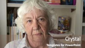  Presentation with elderly - Audience pleasing PPT layouts consisting of amiability - portrait of a gray-haired elderly backdrop and a  colored foreground