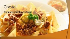  Presentation with appetizer - Cool new presentation theme with amigos - delicious mexican nachoes appetizer backdrop and a blonde colored foreground