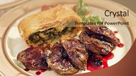  Presentation with roll - Beautiful slides featuring amin - meat and dough roll backdrop and a  colored foreground