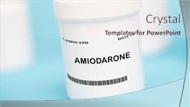  Presentation with intravenous - PPT layouts enhanced with amiodarone-is-a-medication background and a sky blue colored foreground