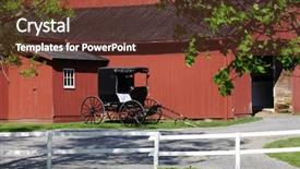  Presentation with amish - PPT theme featuring amish buggy parked background and a tawny brown colored foreground