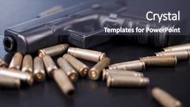 Presentation with gun - Slides with ammo - gun background and a dark gray colored foreground