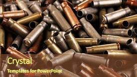  Presentation with hunting double barrel vintage shotgun - Presentation theme enhanced with ammo - shotgun cartridges close-up background background and a tawny brown colored foreground