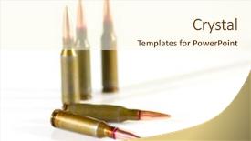  Presentation with white holstein friesian dairy cow - Beautiful presentation design featuring ammunition cartridges on white background backdrop and a  colored foreground