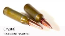  Presentation with background - Slide set featuring ammunition cartridges on white background background and a white colored foreground