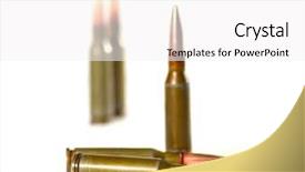  Presentation with white holstein friesian dairy cow - Audience pleasing theme consisting of ammunition cartridges on white background backdrop and a white colored foreground