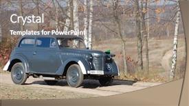  Presentation with old car - Beautiful presentation design featuring ammunition transportation - old german car ww2 reenacting backdrop and a  colored foreground