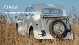  Presentation with old car - Colorful presentation enhanced with ammunition transportation - old german car ww2 reenacting backdrop and a light blue colored foreground