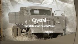  Presentation with truck - Beautiful presentation theme featuring ammunition transportation - old german truck ww2 reenacting backdrop and a gray colored foreground