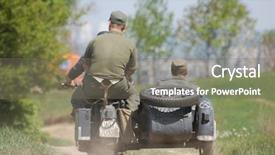  Presentation with german - Colorful PPT theme enhanced with ammunition transportation - ww2 german bike ww2 reenacting backdrop and a  colored foreground