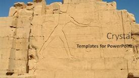  Presentation with karnak - Presentation having amon-ra and symbols on the wall in temple of karnak egypt background and a yellow colored foreground