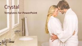  Presentation with cute - Audience pleasing slide set consisting of amor por robo - cute couple embracing in bath backdrop and a lemonade colored foreground